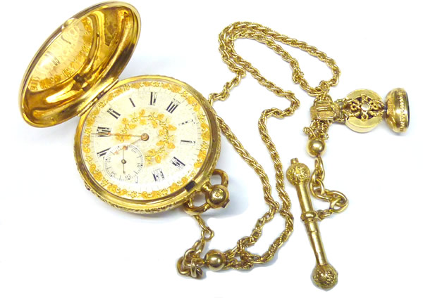 analogía Profesor Puntuación Reloj de bolsillo de oro saboneta Isabelino – Blog Joyería Plaor